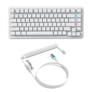 ATTACK SHARK X82PRO HE Magnetic Keyboard With C01Ultra RGB Coiled Cable white