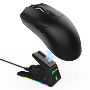 ATTACK SHARK X1 Tri-mode Gaming Mouse With Touchpad RGB Charging Dock PAW3395PRO Sensor BLACK